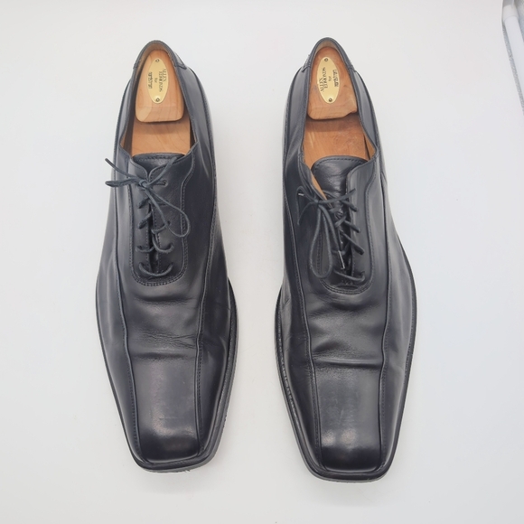 Taryn Rose Sz 13 / 47 Men's Black Leather Dress Shoes Square Toe - Picture 4 of 11